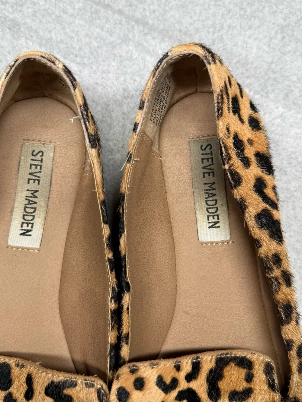 Steve Madden Leopard Print Pointed Flats - Tan & Black